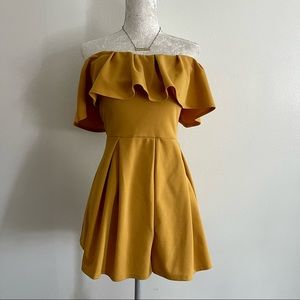Mustard Ruffle Romper